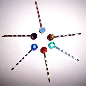 Pair of EMERALD GREEN Swarovski Crystal Bobby Pins, Hair Pins, Bridal Pins!